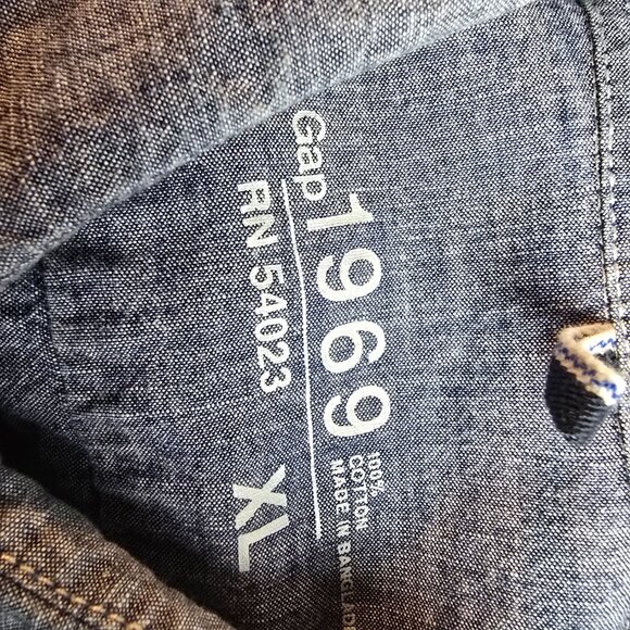 GAP 1969 Shirt Mens XL Blue Chambray Button Up Cotton Casual Classic Preppy 1623 - Picture 7 of 8